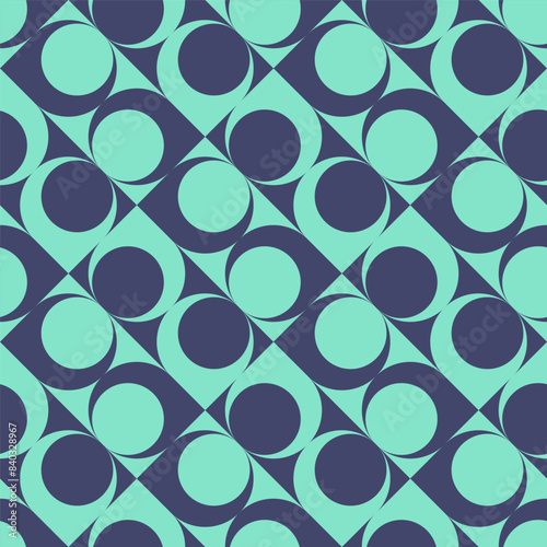 Aesthetic mid century printable seamless pattern with retro design. Decorative 50s, 60s, 70s style Vintage modern background in minimalist mid century style for fabric, wallpaper or wrapping