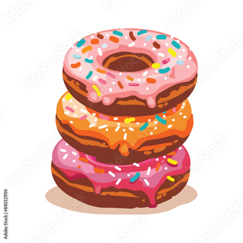 colorful donut isolated on white background