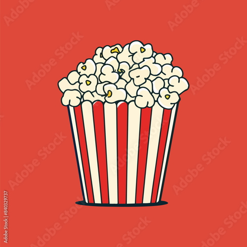 popcorn in a box , popcorn vector icon , popcorn isolated    design