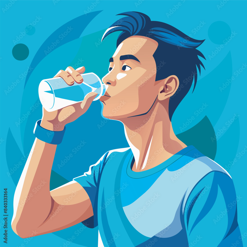 man drinking water vector illustration man drinking water vector illustration