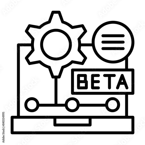 Beta Version Outline Style Icon – Software Release & Testing Symbol
