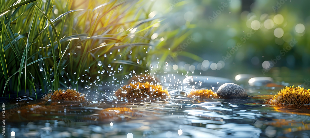 A close-up of nature freshwater marsh plants A close-up of nature freshwater marsh plants