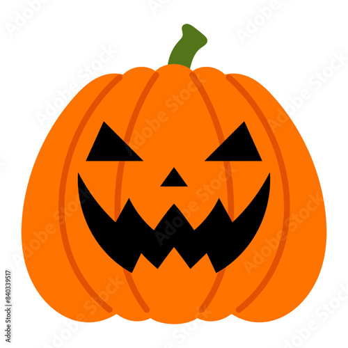 funny face halloween jack o lantern illustration