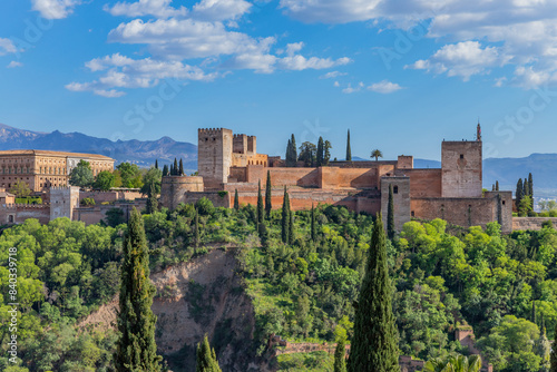 Alhambra palace with the Sierra Nevada