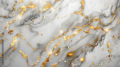 a close-up view of a luxurious marble surface with intricate grey veins and streaks of gold