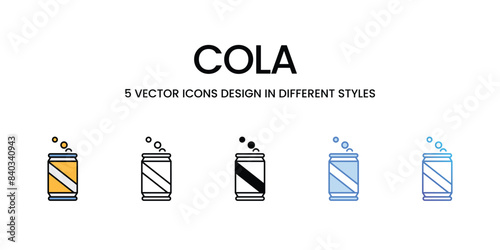 Cola icons vector set stock illustration.