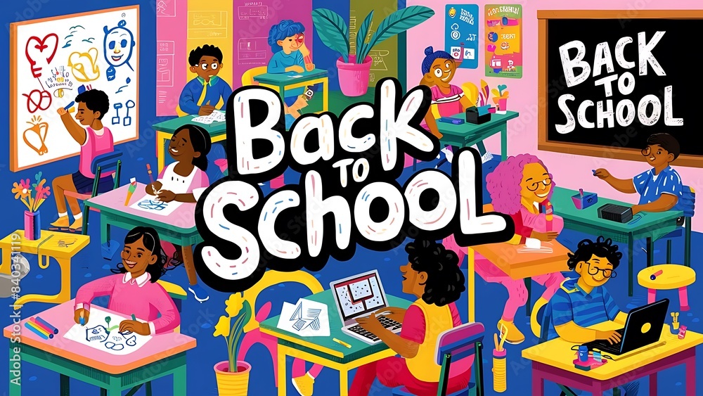 Obraz premium Back To School Sale Banner and Wallpaper
