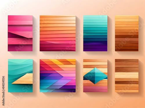 set of cards vector, business, design, banner, paper, card, template, illustration, set, web, blank, layout, colorful, art, color,Ai generated 