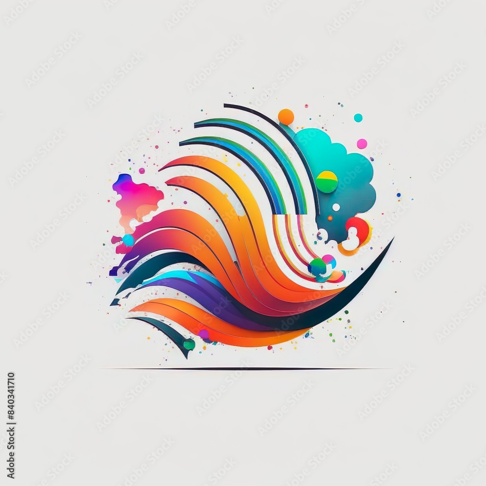 Fototapeta premium Flowing Simplicity: Elegant and Minimalist Logo Designs Inspired by Waves and Line 