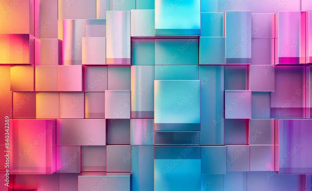 An array of transparent, multicolored square blocks arranged in a grid pattern, creating a vibrant and visually appealing design. An array of transparent, multicolored square blocks arranged in a grid pattern, creating a vibrant and visually appealing design.