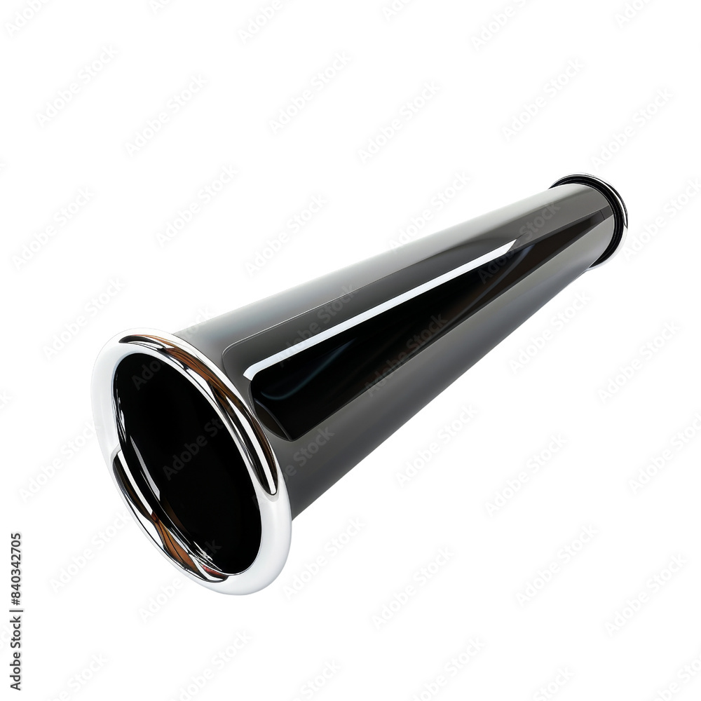 Shiny black megaphone isolated on transparent background. Perfect for announcing, amplifying sound, or promotional purposes. Shiny black megaphone isolated on transparent background. Perfect for announcing, amplifying sound, or promotional purposes.