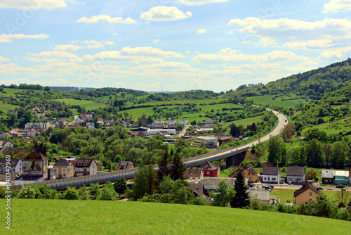 Blick auf Irrel und die Bundesstraße 257 (E29) im Eifelkreis Bitbürg-Prüm in Rheinland-Pfalz.  photo