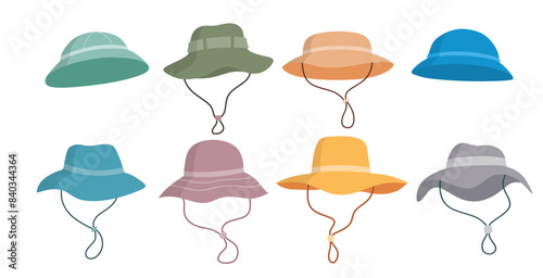 Military flask vector set cute cartoon style.