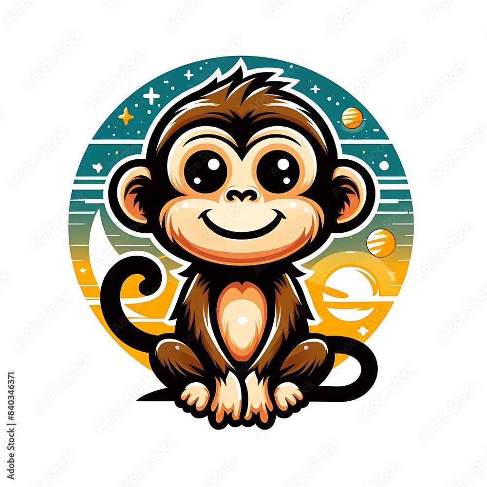 Obraz premium A cartoon of a monkey design colours drawing graphic accessible vector unique.