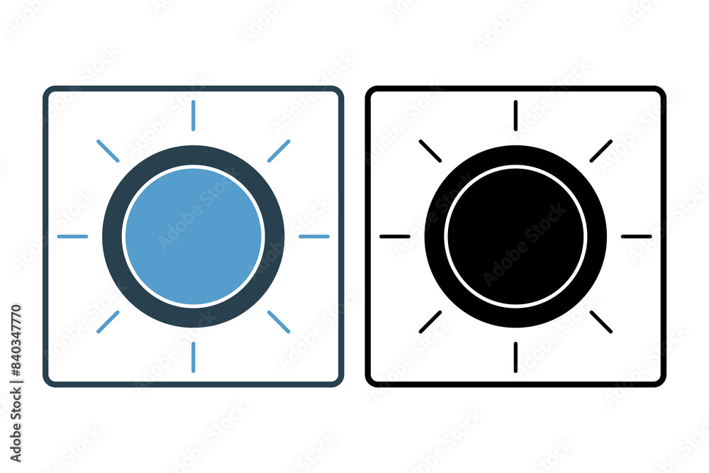 brightness icon. icon related to edit tool. suitable for web site, app, user interfaces, printable etc. solid icon style. simple vector design editable