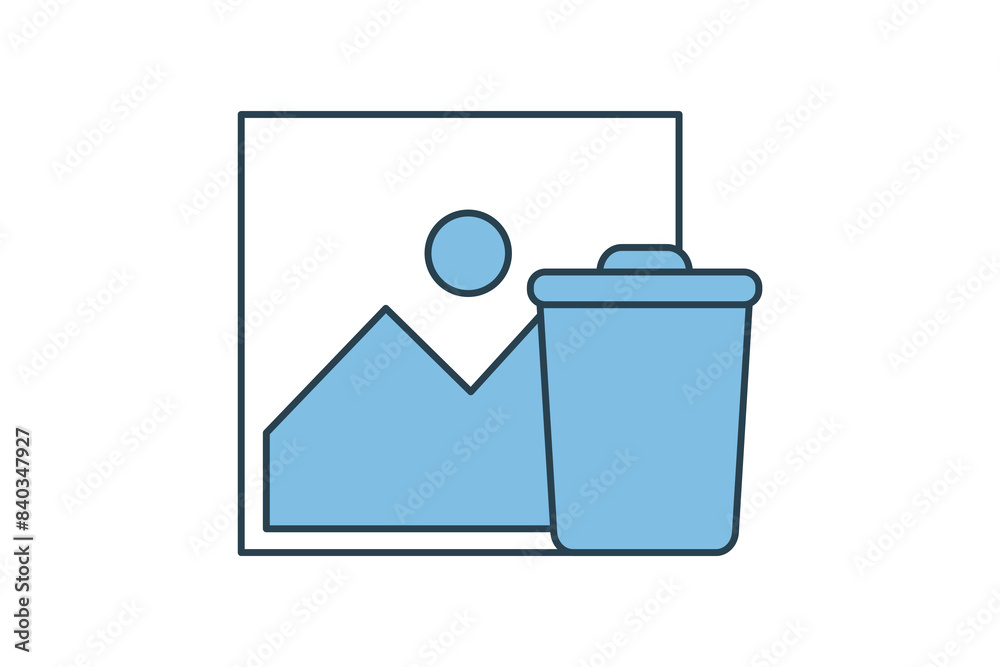 delete image icon. icon related to edit tool. suitable for web site, app, user interfaces, printable etc. flat line icon style. simple vector design editable delete image icon. icon related to edit tool. suitable for web site, app, user interfaces, printable etc. flat line icon style. simple vector design editable
