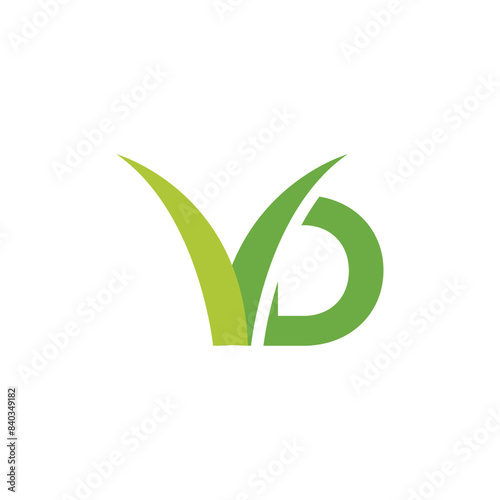 Letter D lawn grass logo icon vector template