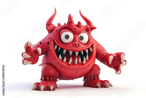 funny monster 3d vector cartoon icon, character illustration photo