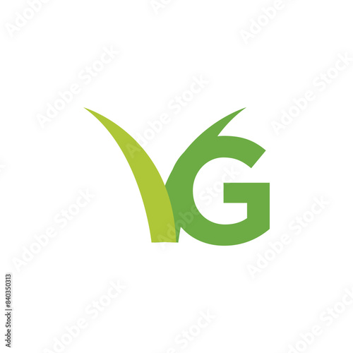 Letter G lawn grass logo icon vector template