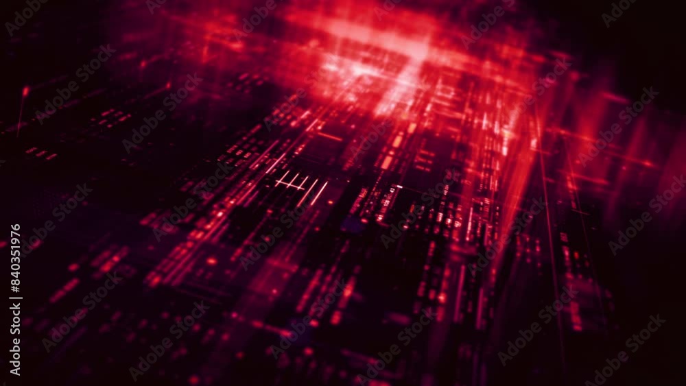 Futuristic screen display matrix, hi-tech digital data telemetry with encrypted numbers, display dynamic background for computer desktop screen display format