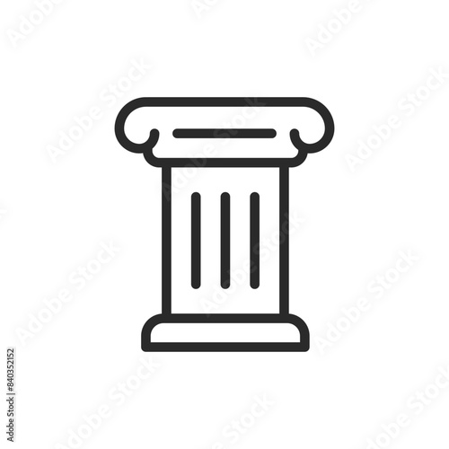Column, linear style icon. Ancient column. Editable stroke width