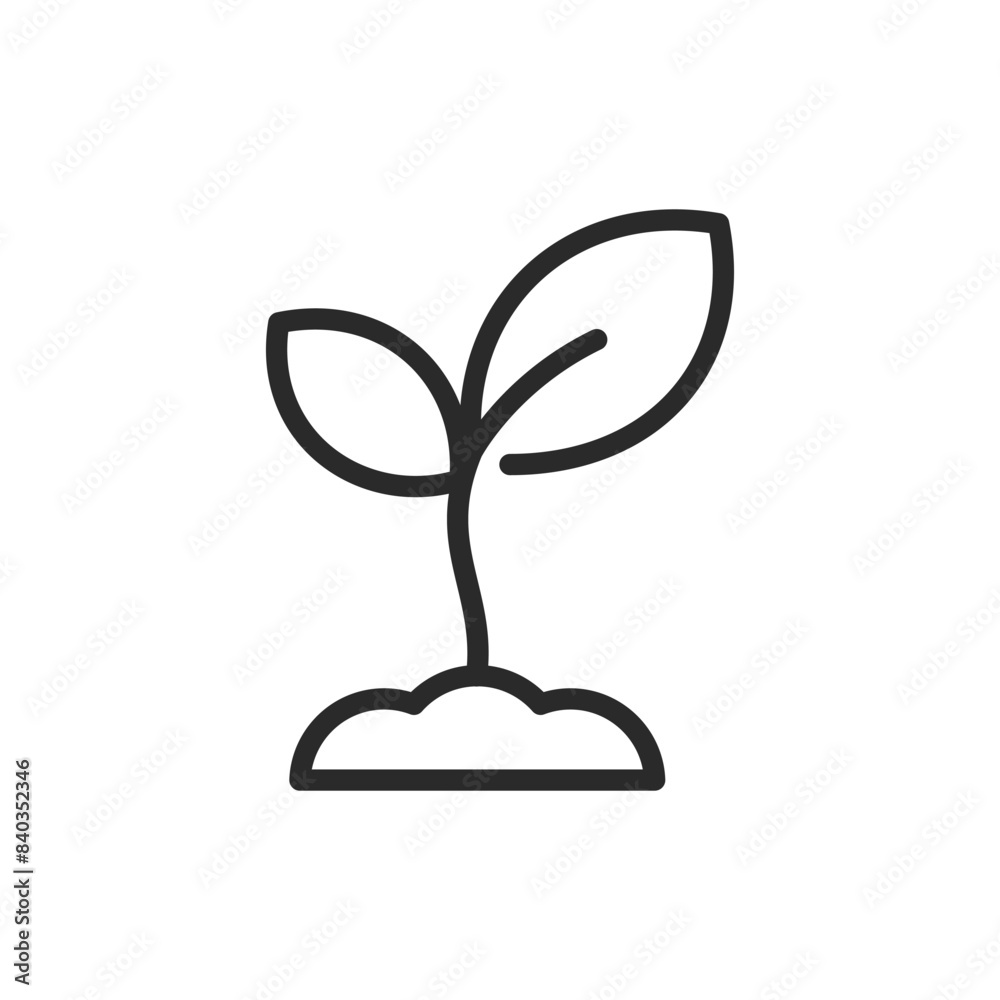 Sprout in soil, linear style icon. Plant. Editable stroke width Sprout in soil, linear style icon. Plant. Editable stroke width