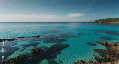 empty ocean reef landscape banner copyspace background