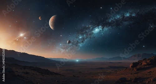 empty space cosmos landscape banner copyspace background