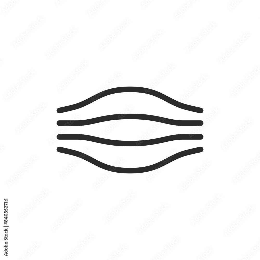 Muscle wave, linear style icon. muscle fibers or a wave-like pattern in muscles. Editable stroke width Muscle wave, linear style icon. muscle fibers or a wave-like pattern in muscles. Editable stroke width