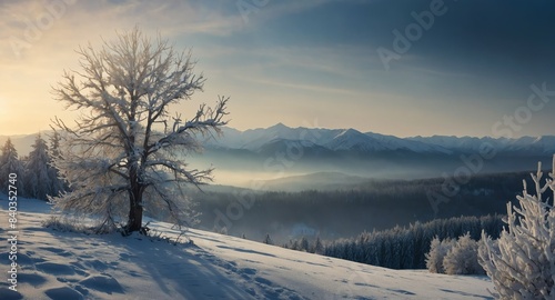 empty winter landscape banner copyspace background