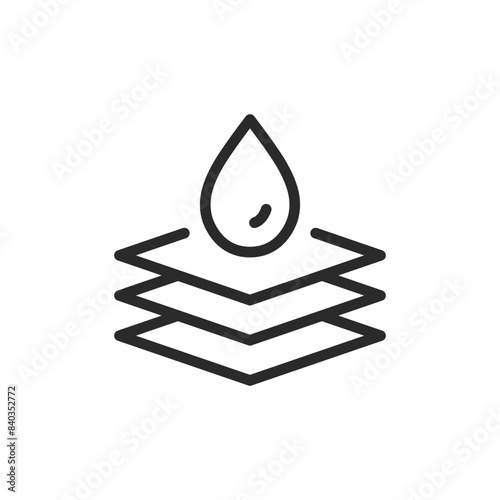 Multi-layer protection, linear style icon. multi-layer protection from water. Editable stroke width.