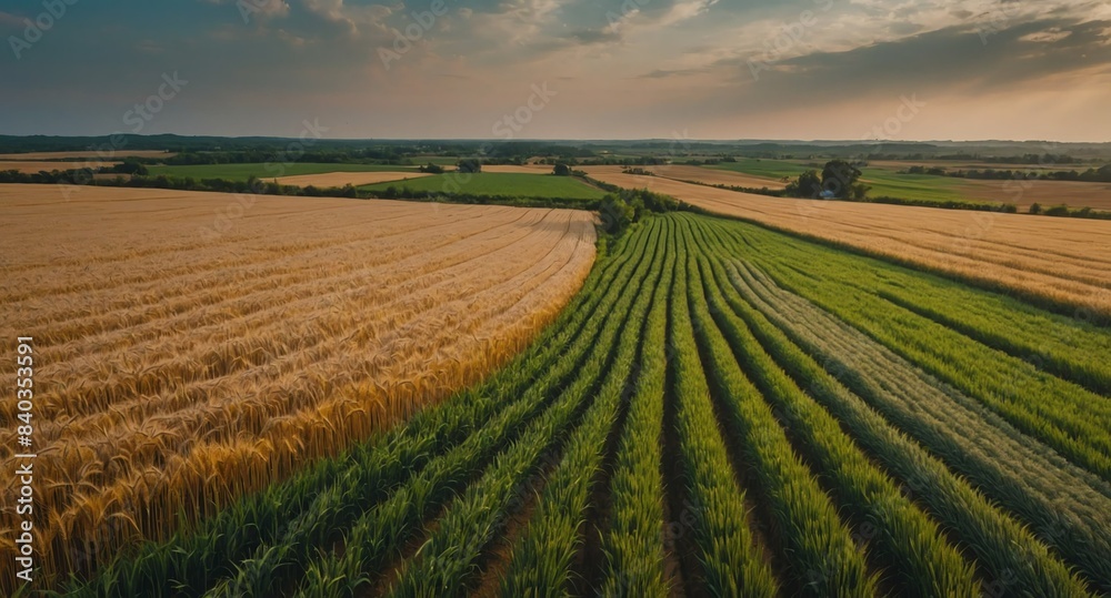 aerial view wheat farm landscape banner copyspace background