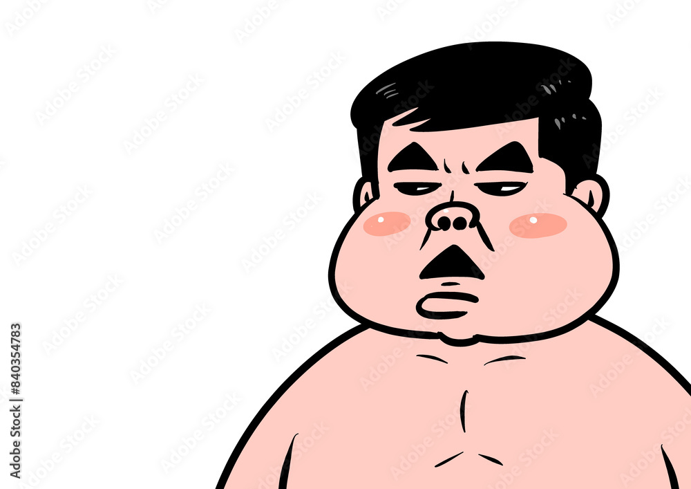 仏頂面の男性のイラスト 仏頂面の男性のイラスト