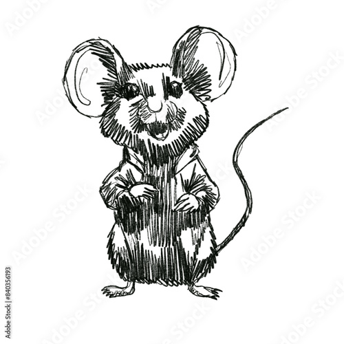 transparent black mouse pencil sketch HD
