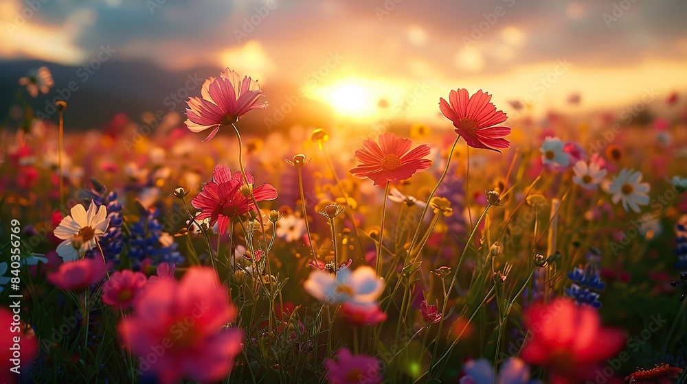 this is a image of a tranquil moment in a wildflower meadow.image illustration this is a image of a tranquil moment in a wildflower meadow.image illustration