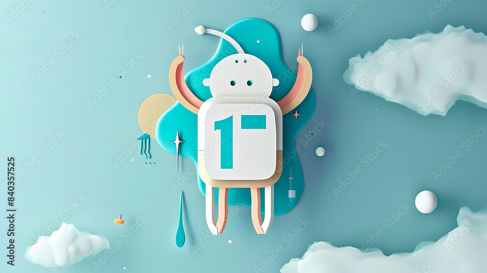Naklejka premium Internet of things iot and networking vector image Paper cut style