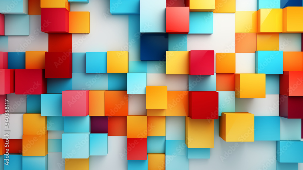Colorful 3D Geometric Abstract Art Colorful 3D Geometric Abstract Art