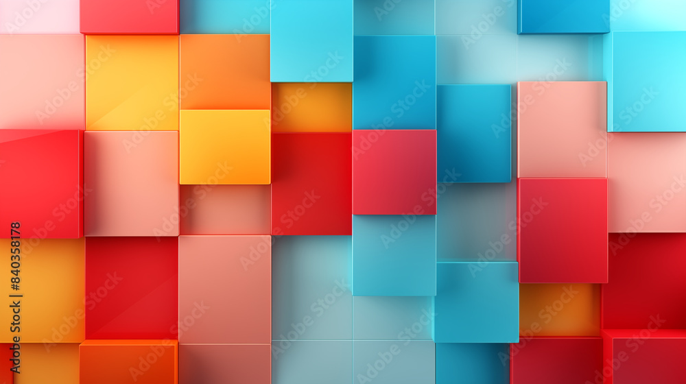 Bright 3D Geometric Cube Art Bright 3D Geometric Cube Art