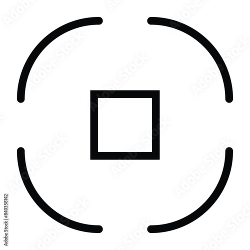 Linear Vector Icons of Camera Viewfinders. Isolated Collection of Autofocus Outline Pictograms on a White Background.