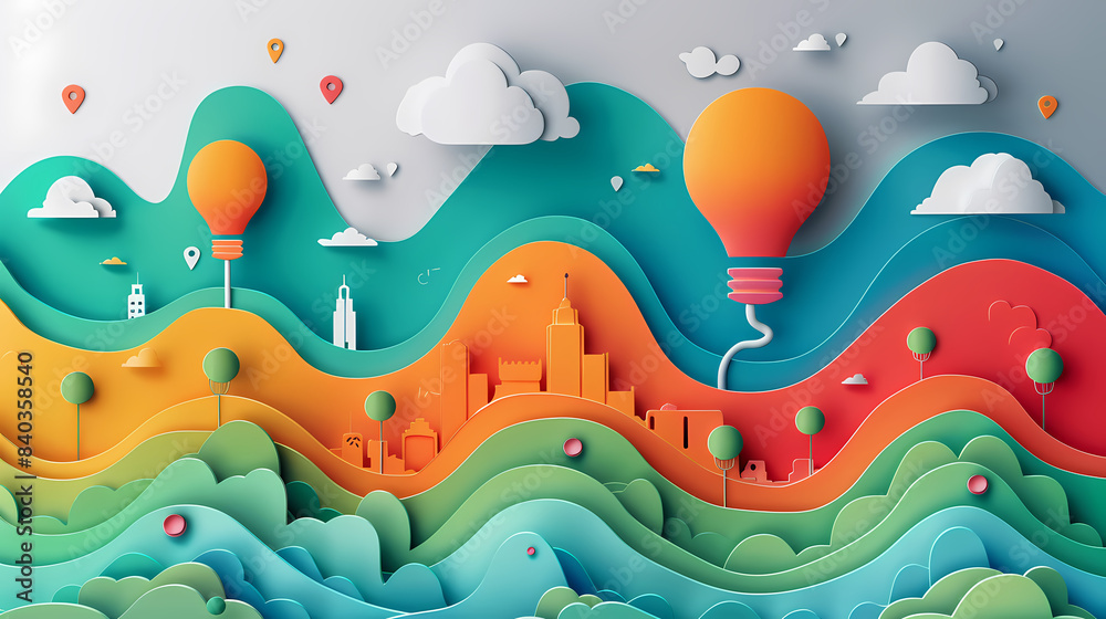 Internet of things iot and networking vector image Paper cut style Internet of things iot and networking vector image Paper cut style