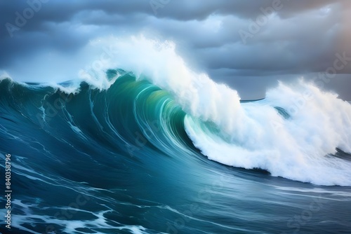 Ocean wave in stormy weather 