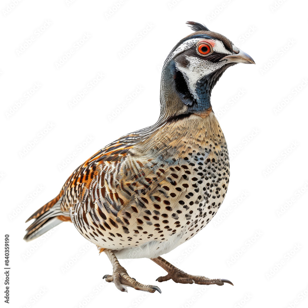 A colorful bird with distinct markings, isolated on transparent background. Idea for wildlife and nature-themed projects.