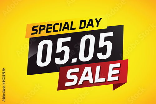 5.5 Special day sale word concept vector illustration with ribbon and 3d style for use landing page, template, ui, web, mobile app, poster, banner, flyer, background, gift card, coupon

