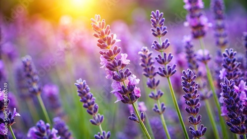 Close-up of a blooming lavender flower in a garden setting with a background  lavender  flora  blossom  bloom  petal  nature