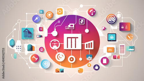 Wallpaper Mural Internet of things iot and networking vector image Paper cut style Torontodigital.ca