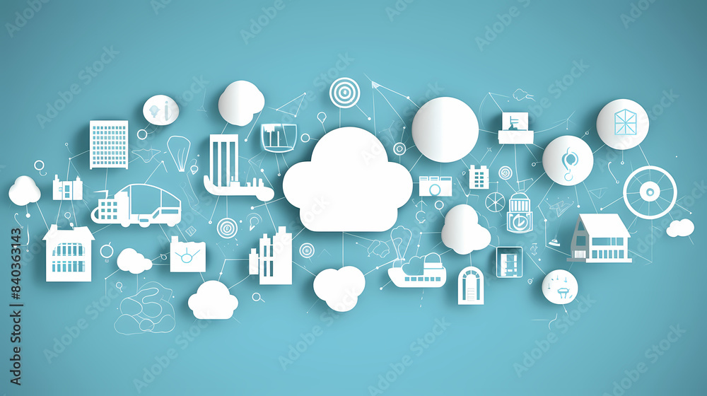 Internet of things iot and networking vector image Paper cut style Internet of things iot and networking vector image Paper cut style