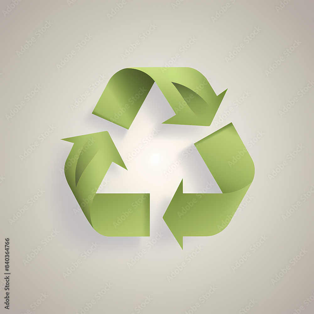 Fototapeta premium Recycling symbol in paper art vector image