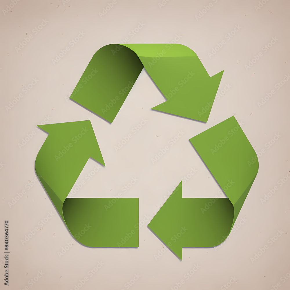 Fototapeta premium Recycling symbol in paper art vector image