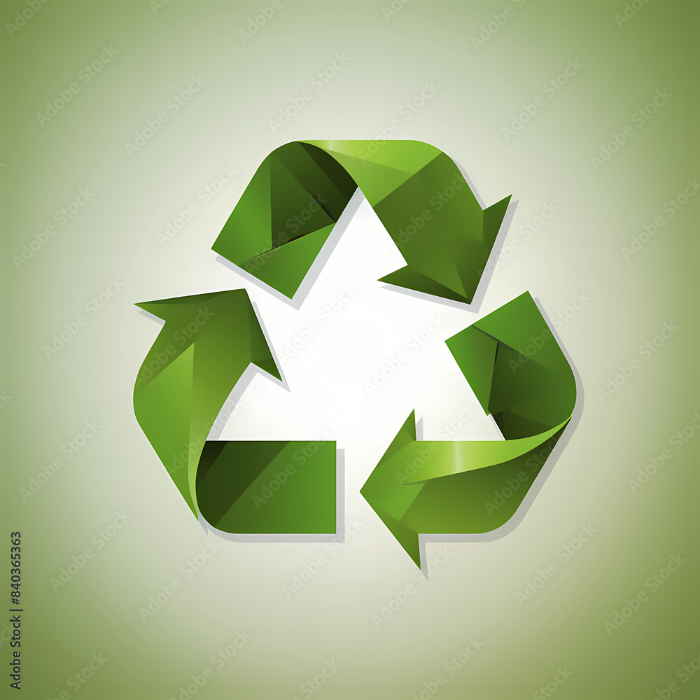 Obraz premium Recycling symbol in paper art vector image