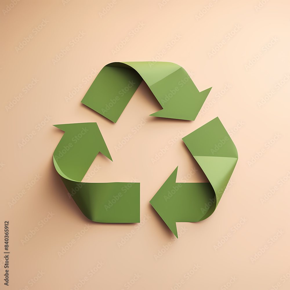 Recycling symbol in paper art vector image Recycling symbol in paper art vector image